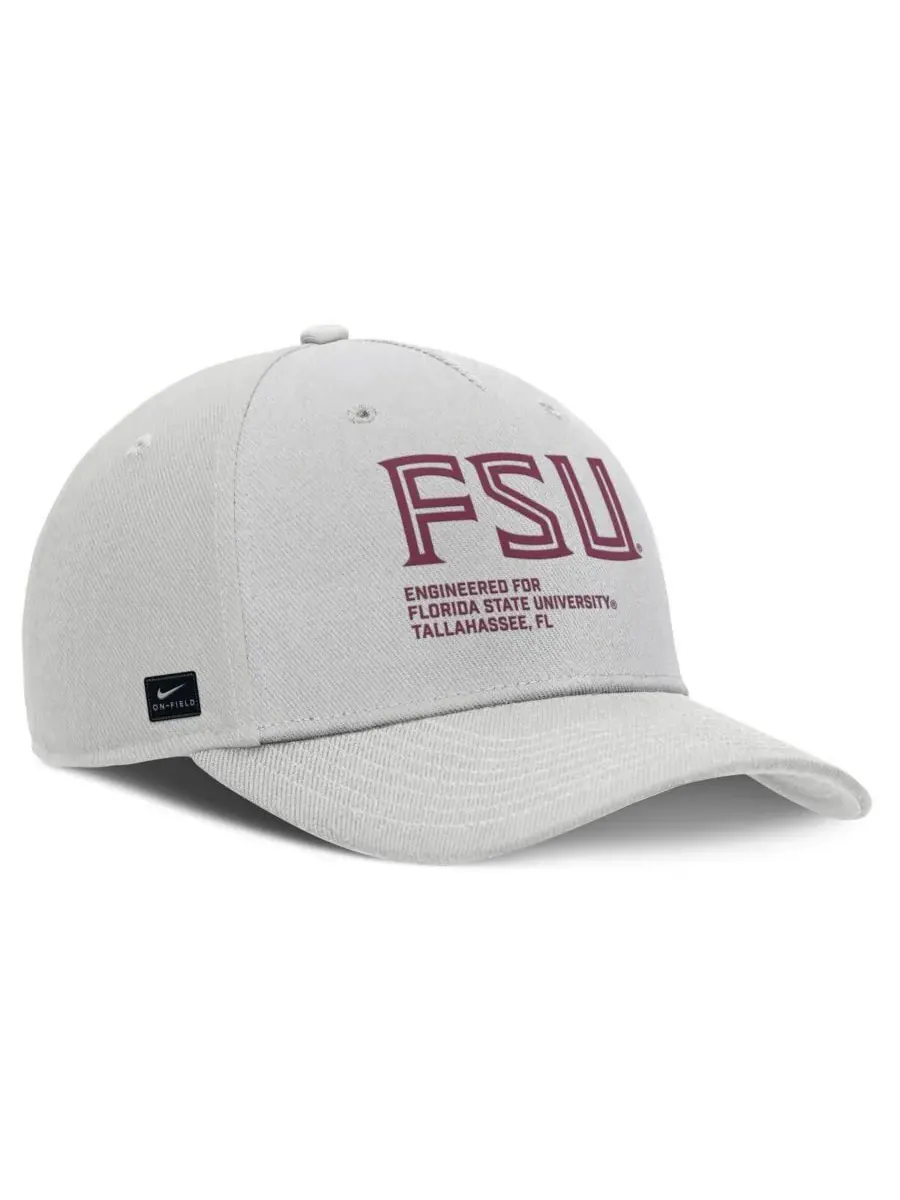 Nike Мужская серая бейсболка Florida State Seminoles 2025 Sideline Dust с регулируемой высотой и — изображение 3 из 4, серый