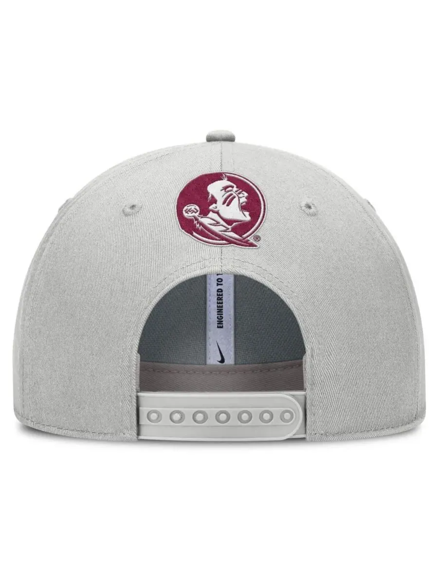 Nike Мужская серая бейсболка Florida State Seminoles 2025 Sideline Dust с регулируемой высотой и — изображение 4 из 4, серый