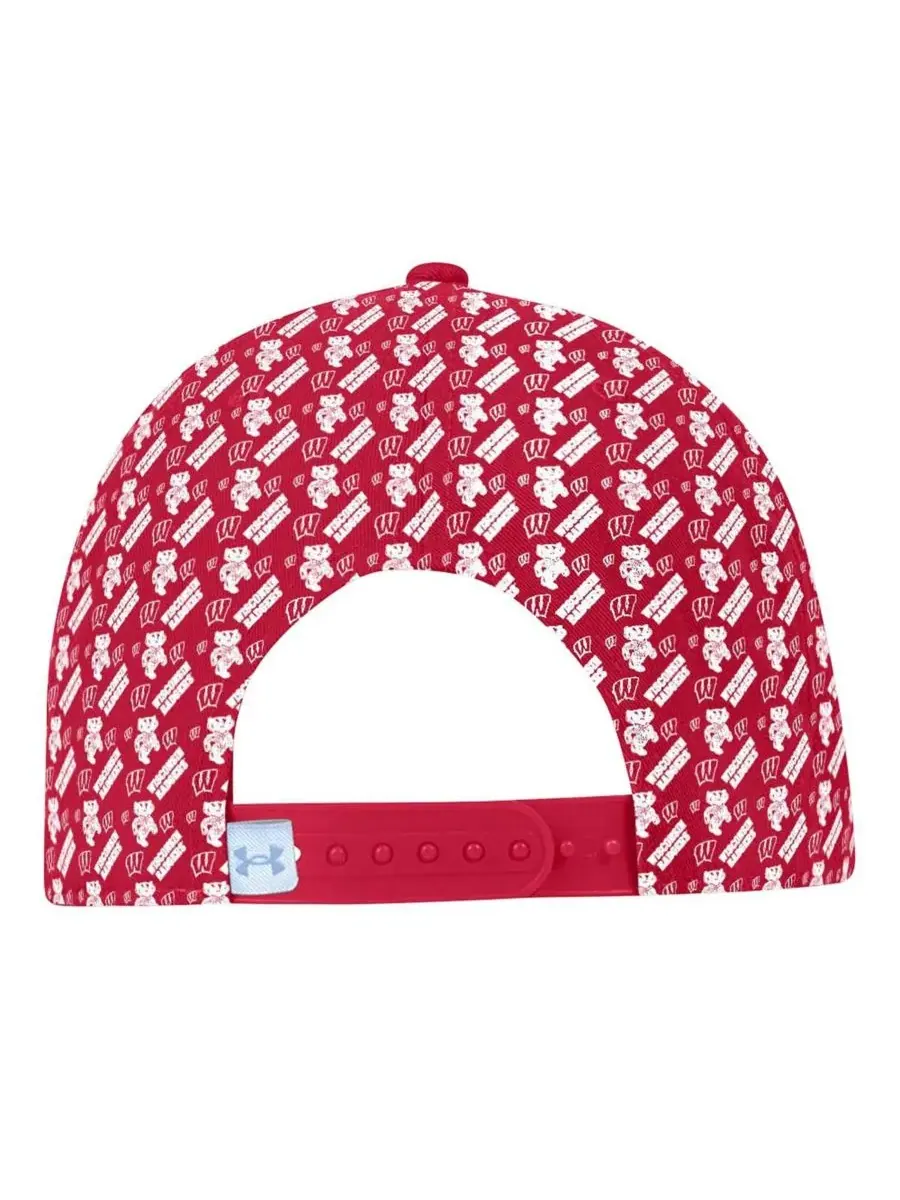 Under Armour Мужская красная бейсболка Wisconsin Badgers Gameday ArmourFuse Snapback — изображение 2 из 4, красный