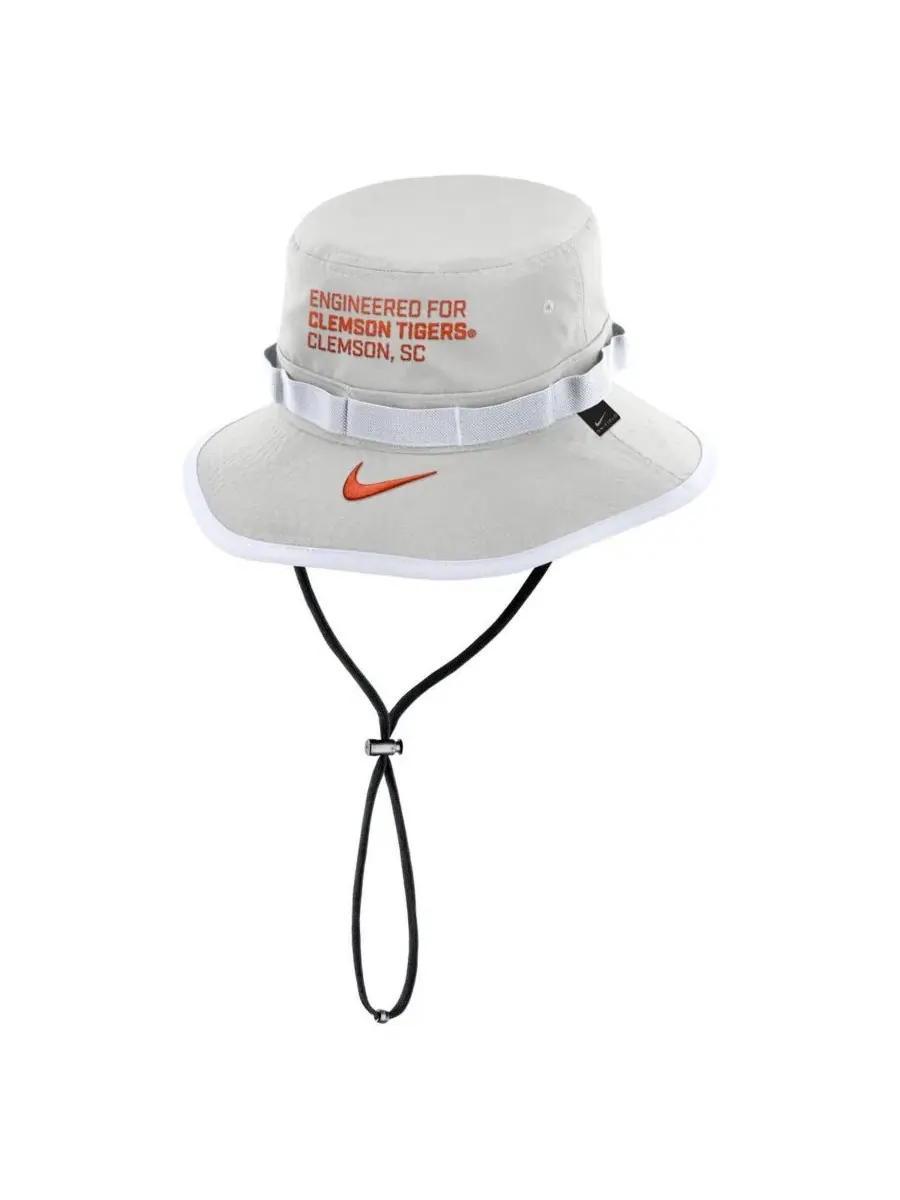Nike Мужская серая панама Clemson Tigers 2025 Sideline Apex Boonie Performance — изображение 2 из 2, серый