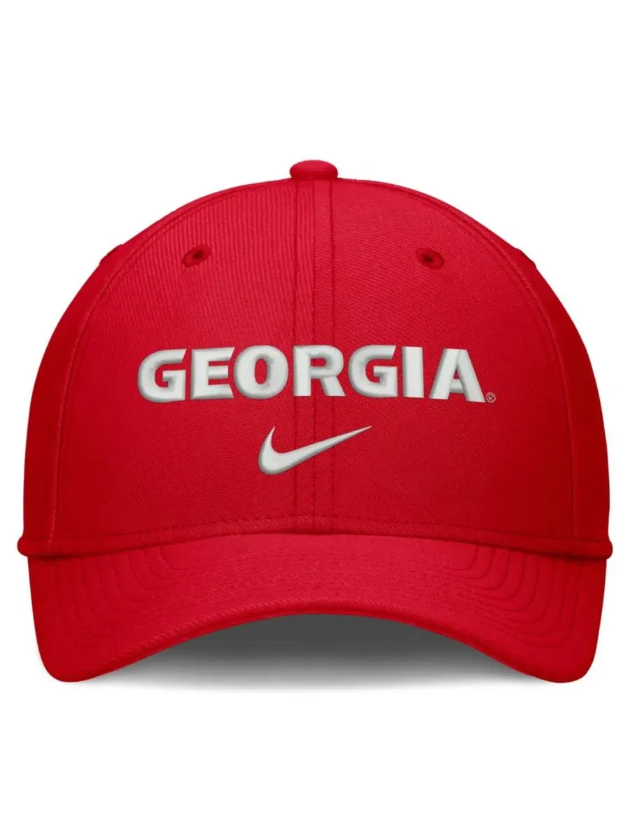 Кепка Nike Georgia Bulldogs Rise On-Field SwooshFlex Dri-FIT Flex — изображение 2 из 4, красный
