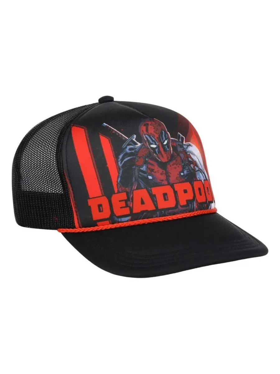 Lids Мужская черная кепка-тракер Deadpool с большим передним карманом из пеноматериала, регулируемая — изображение 3 из 4