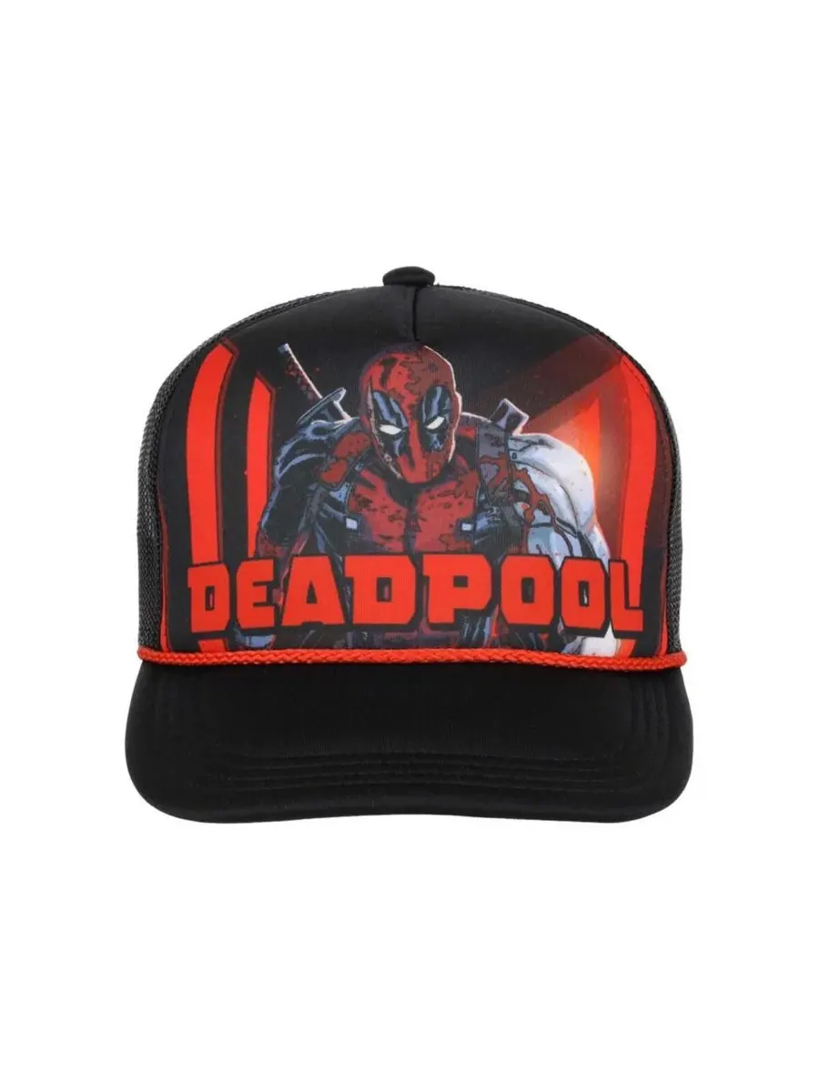 Lids Мужская черная кепка-тракер Deadpool с большим передним карманом из пеноматериала, регулируемая — изображение 4 из 4