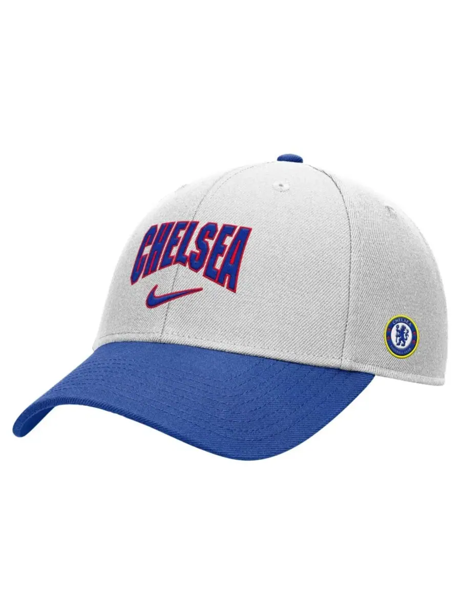 Кепка Nike Chelsea Rise с высокой посадкой, белая с синим — изображение 1 из 1, белый