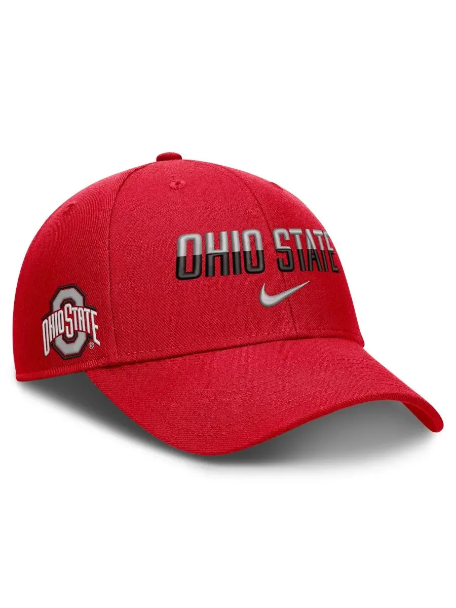 Бейсболка Nike с вышитым словом Ohio State Buckeyes — изображение 3 из 4, алый