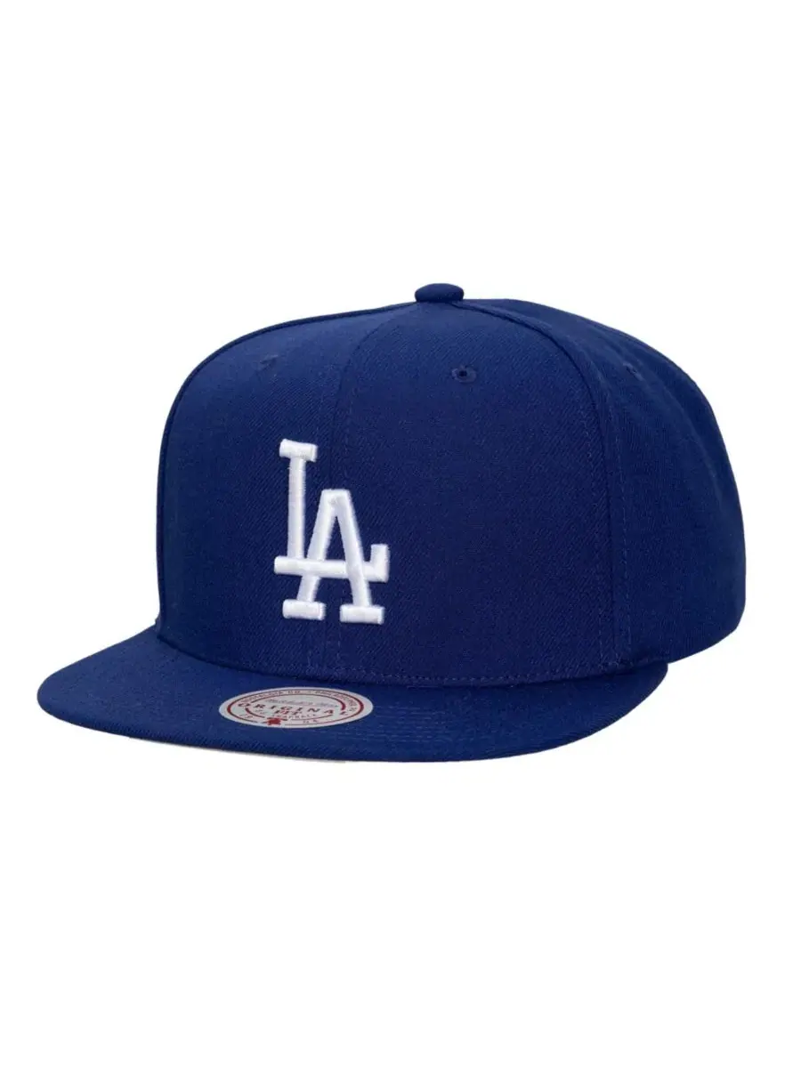 Кепка-снэпбек с боковым логотипом Los Angeles Dodgers Mitchell & Ness — изображение 1 из 4, королевский