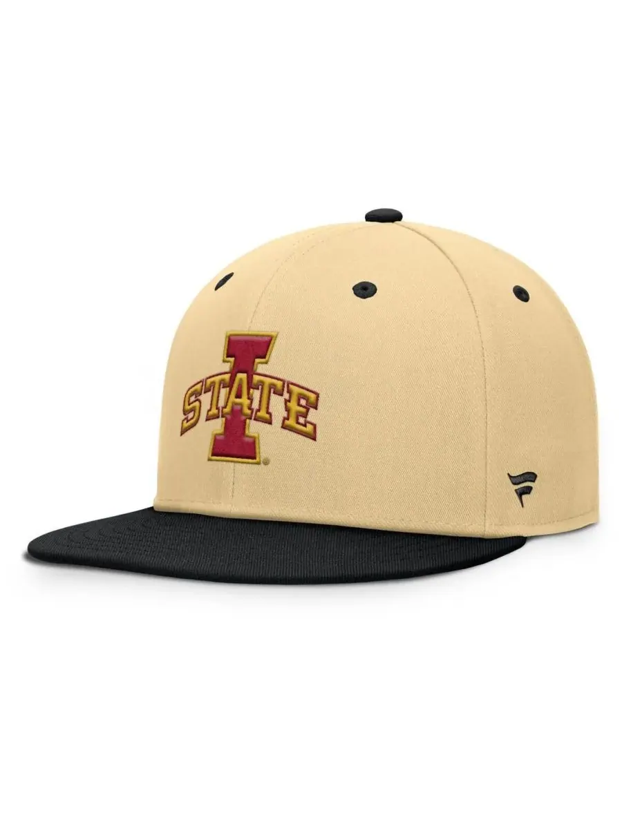 Fanatics Мужская бейсболка Iowa State Cyclones Balance Fitted Hat цвета хаки/черный — изображение 1 из 4, хаки черный