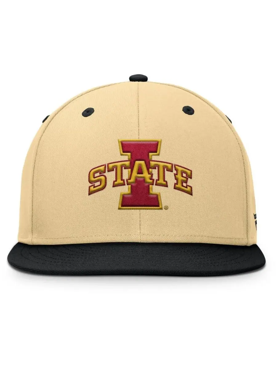 Fanatics Мужская бейсболка Iowa State Cyclones Balance Fitted Hat цвета хаки/черный — изображение 2 из 4, хаки черный