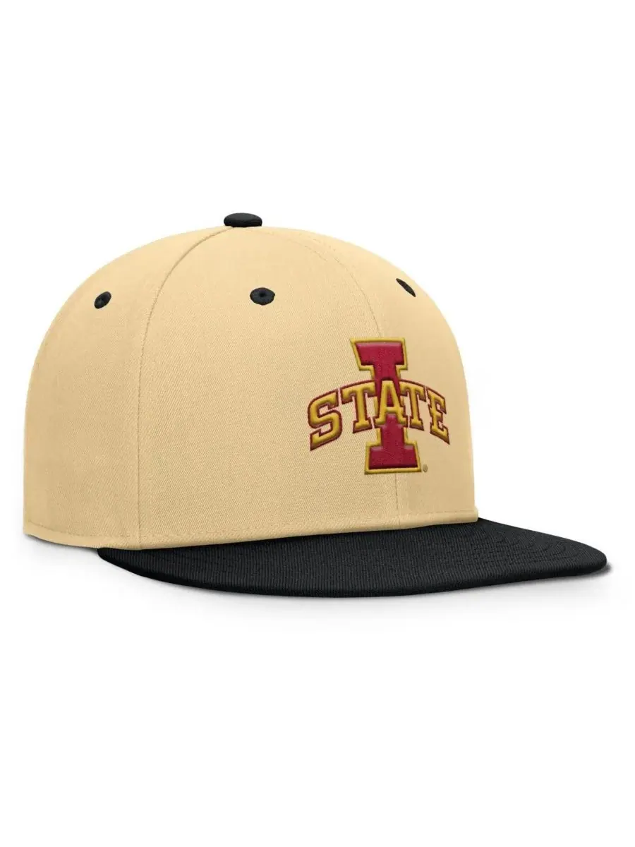 Fanatics Мужская бейсболка Iowa State Cyclones Balance Fitted Hat цвета хаки/черный — изображение 3 из 4, хаки черный