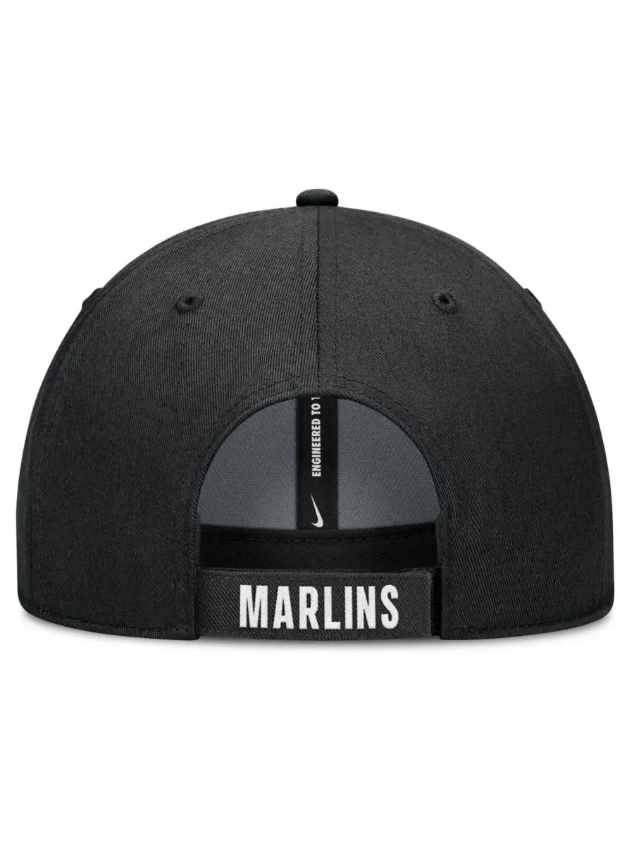 Nike Мужская регулируемая бейсболка Miami Marlins Club Performance белого/черного цвета — изображение 4 из 4, белый черный