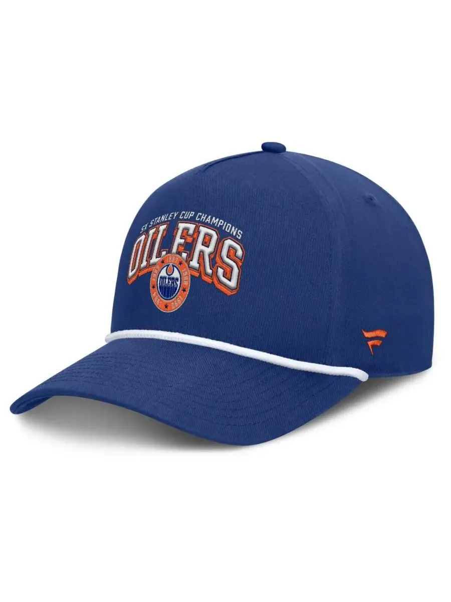 Fanatics Мужская синяя кепка Edmonton Oilers из коллекции Decades с регулируемым размером и — изображение 1 из 4, синий