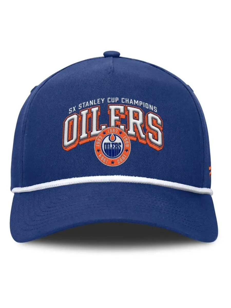 Fanatics Мужская синяя кепка Edmonton Oilers из коллекции Decades с регулируемым размером и — изображение 4 из 4, синий