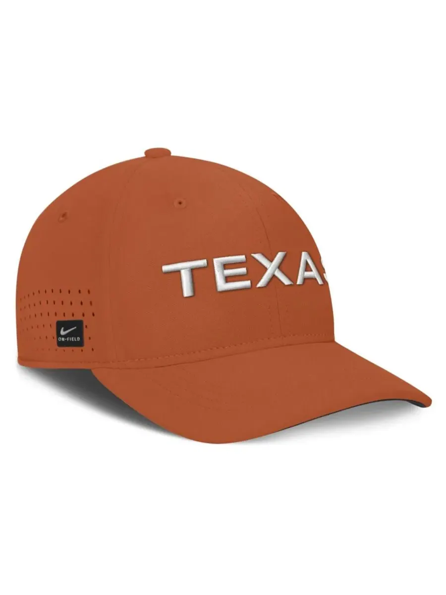 Кепка с вышивкой Aerobill Swooshflex Dri-FIT Texas Longhorns Nike — изображение 2 из 4, оранжевый