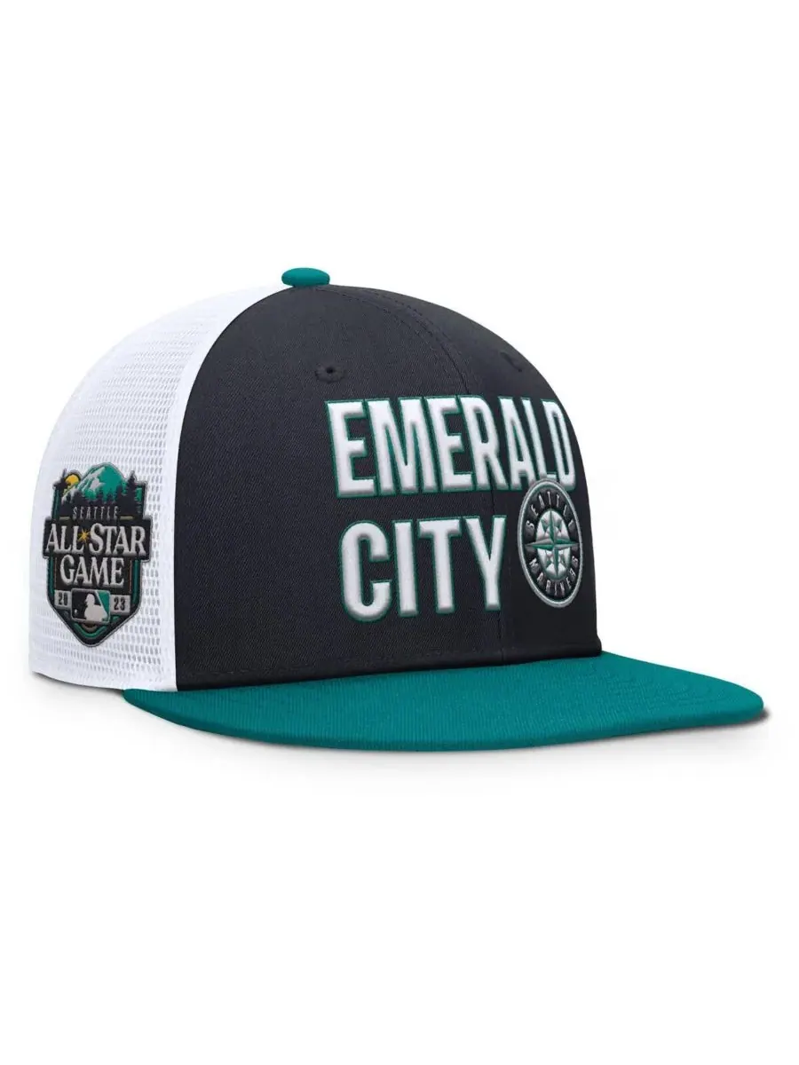 Nike Мужская кепка Seattle Mariners Pro Trucker Snapback темно-синего/бирюзового цвета — изображение 1 из 4