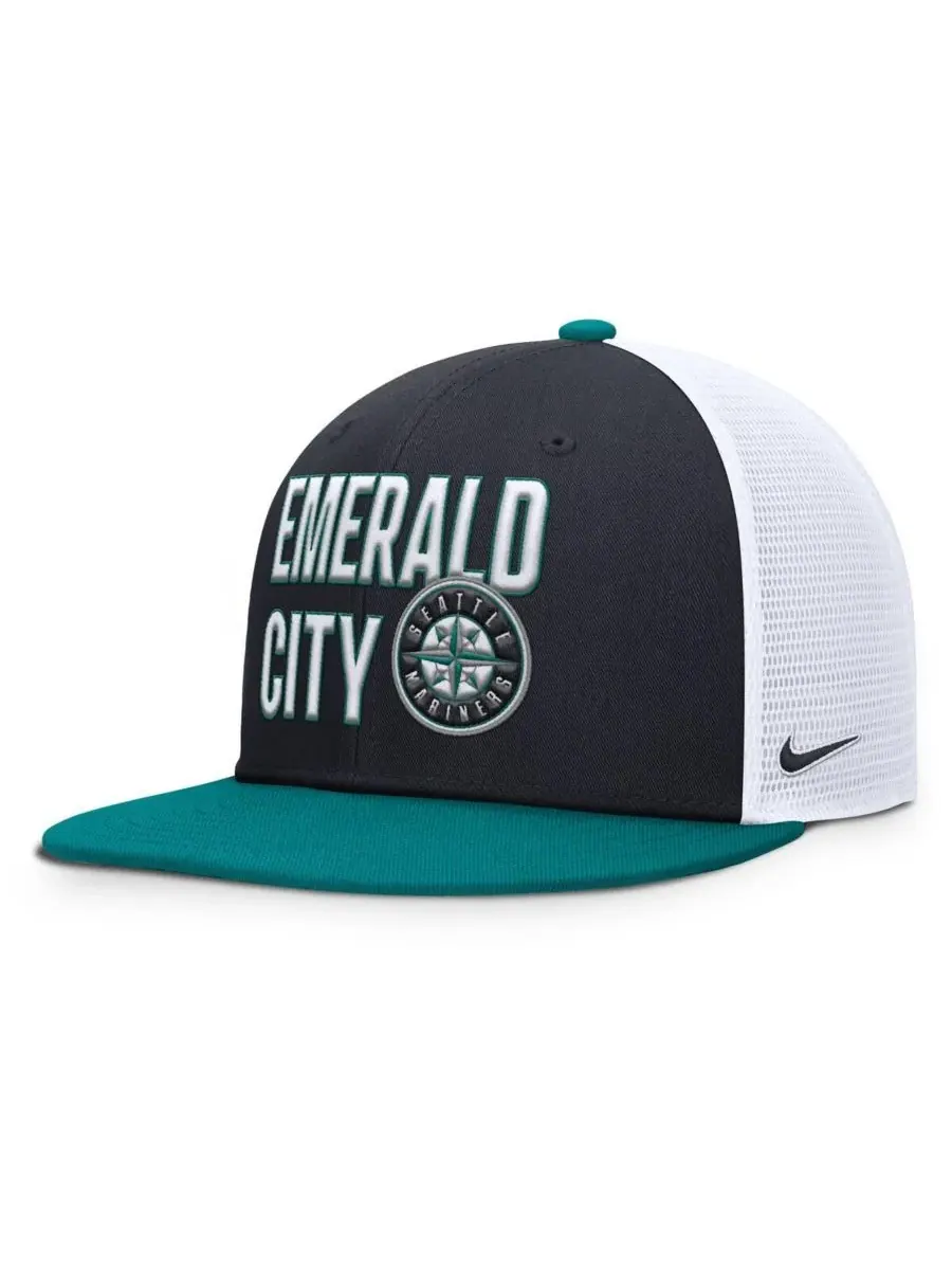 Nike Мужская кепка Seattle Mariners Pro Trucker Snapback темно-синего/бирюзового цвета — изображение 2 из 4