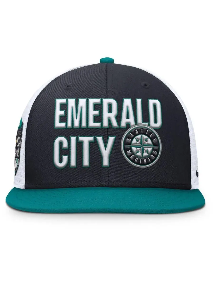 Nike Мужская кепка Seattle Mariners Pro Trucker Snapback темно-синего/бирюзового цвета — изображение 3 из 4