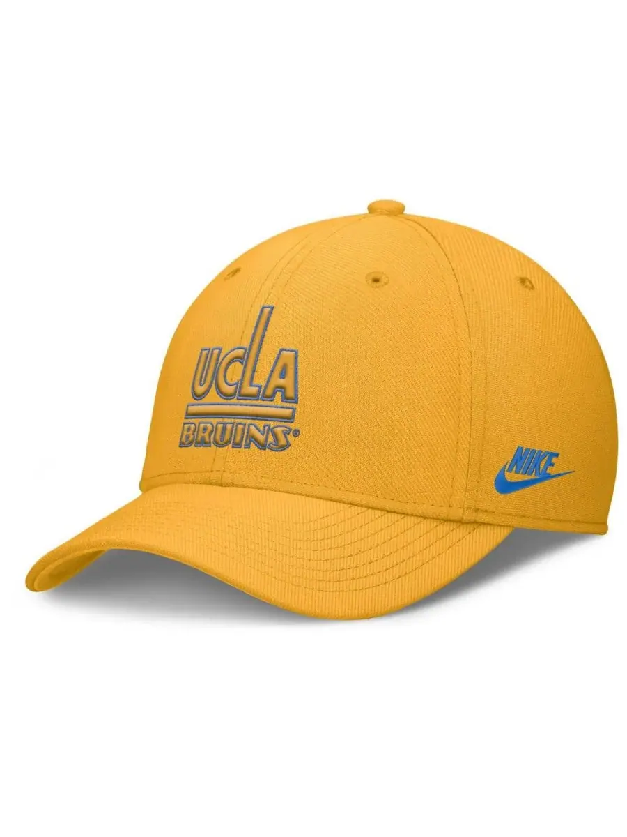 Мужская золотистая кепка UCLA Bruins Rise Academic Dri-FIT Flex Nike — изображение 1 из 4, золото