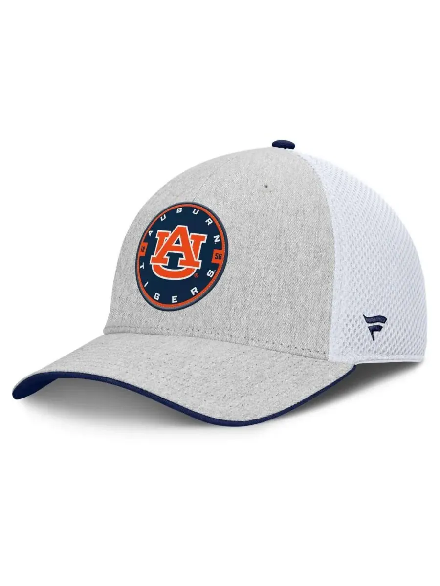 Fanatics Мужская кепка Trigger Flex цвета светло-серый/белый с символикой команды Auburn Tigers — изображение 1 из 4