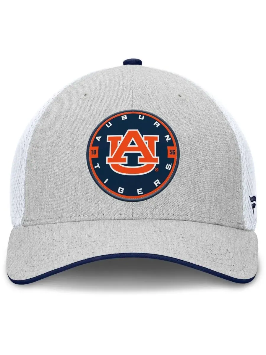 Fanatics Мужская кепка Trigger Flex цвета светло-серый/белый с символикой команды Auburn Tigers — изображение 2 из 4