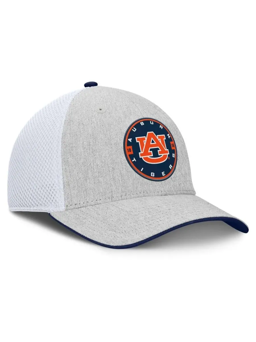 Fanatics Мужская кепка Trigger Flex цвета светло-серый/белый с символикой команды Auburn Tigers — изображение 3 из 4