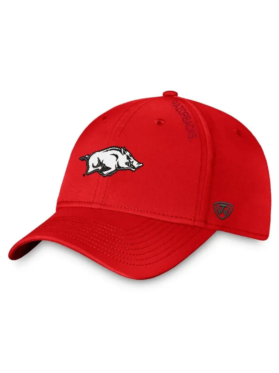 Мужская бейсболка Cardinal Arkansas Razorbacks Reflex 2.0 Flex Fit Top of the World — изображение 1 из 4, красный