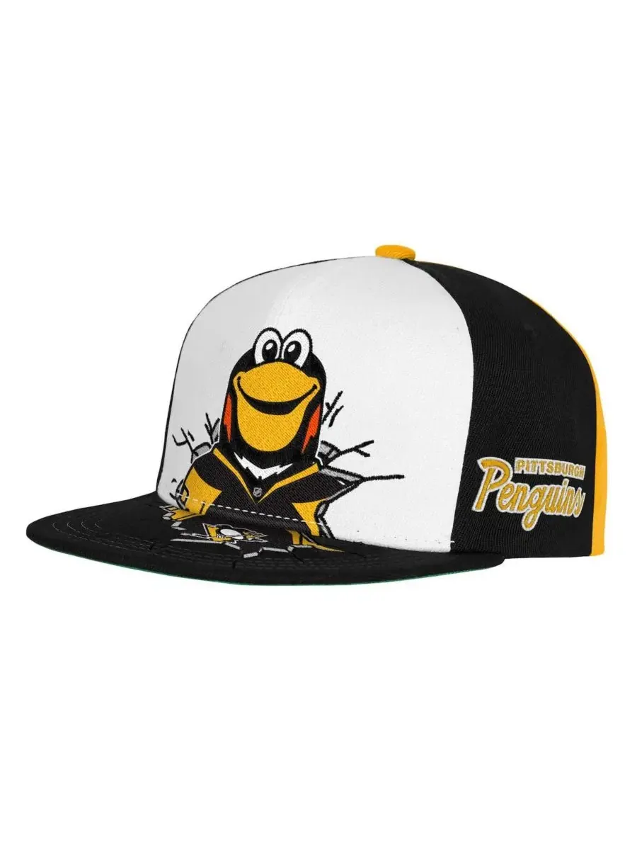 Кепка-снэпбек с вышивкой маскота Pittsburgh Penguins Mitchell & Ness — изображение 1 из 3, черный