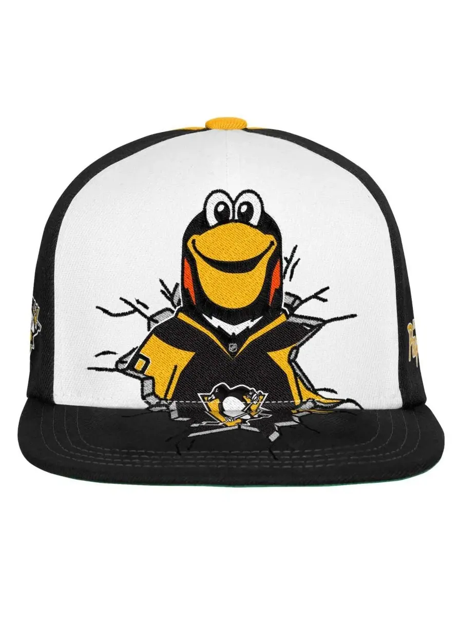 Кепка-снэпбек с вышивкой маскота Pittsburgh Penguins Mitchell & Ness — изображение 2 из 3, черный