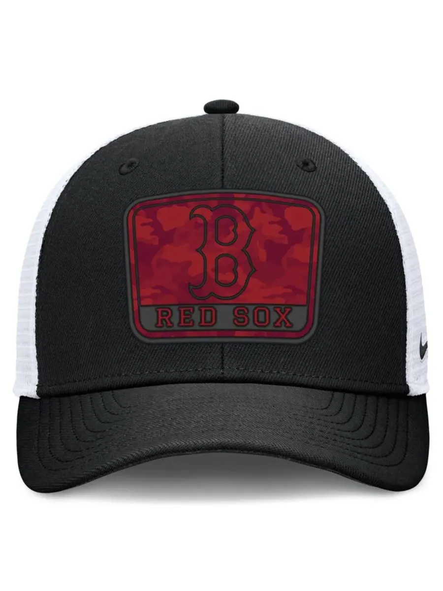 Бейсболка-тракер Nike Boston Red Sox Camo Rise Dri-FIT — изображение 2 из 4, черный белый