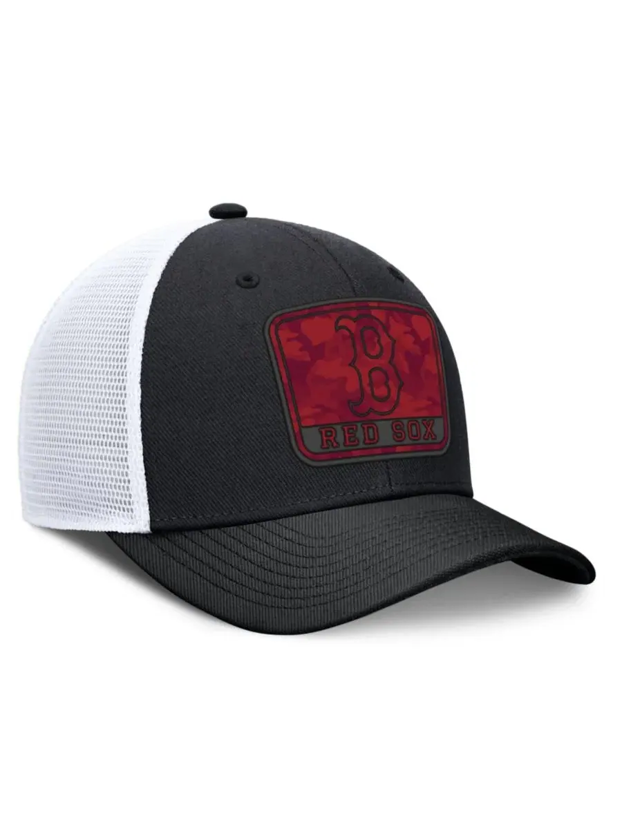 Бейсболка-тракер Nike Boston Red Sox Camo Rise Dri-FIT — изображение 3 из 4, черный белый