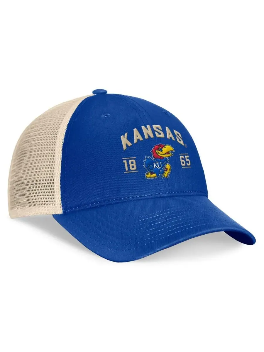 Мужская регулируемая кепка Royal Kansas Jayhawks Heritage Waylon Trucker Top of the World — изображение 3 из 4, королевский
