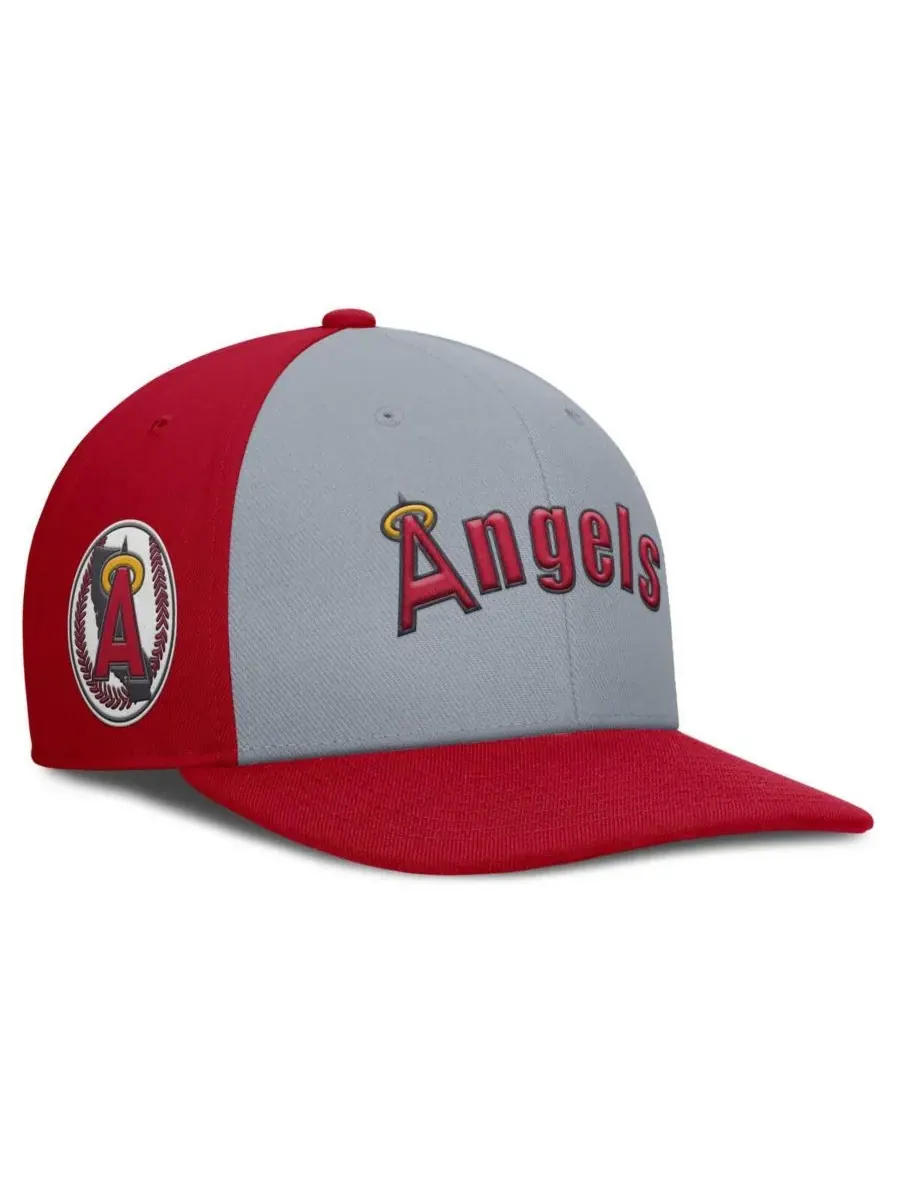 Nike Мужская серо-красная бейсболка California Angels Cooperstown Collection Pro Performance — изображение 1 из 4