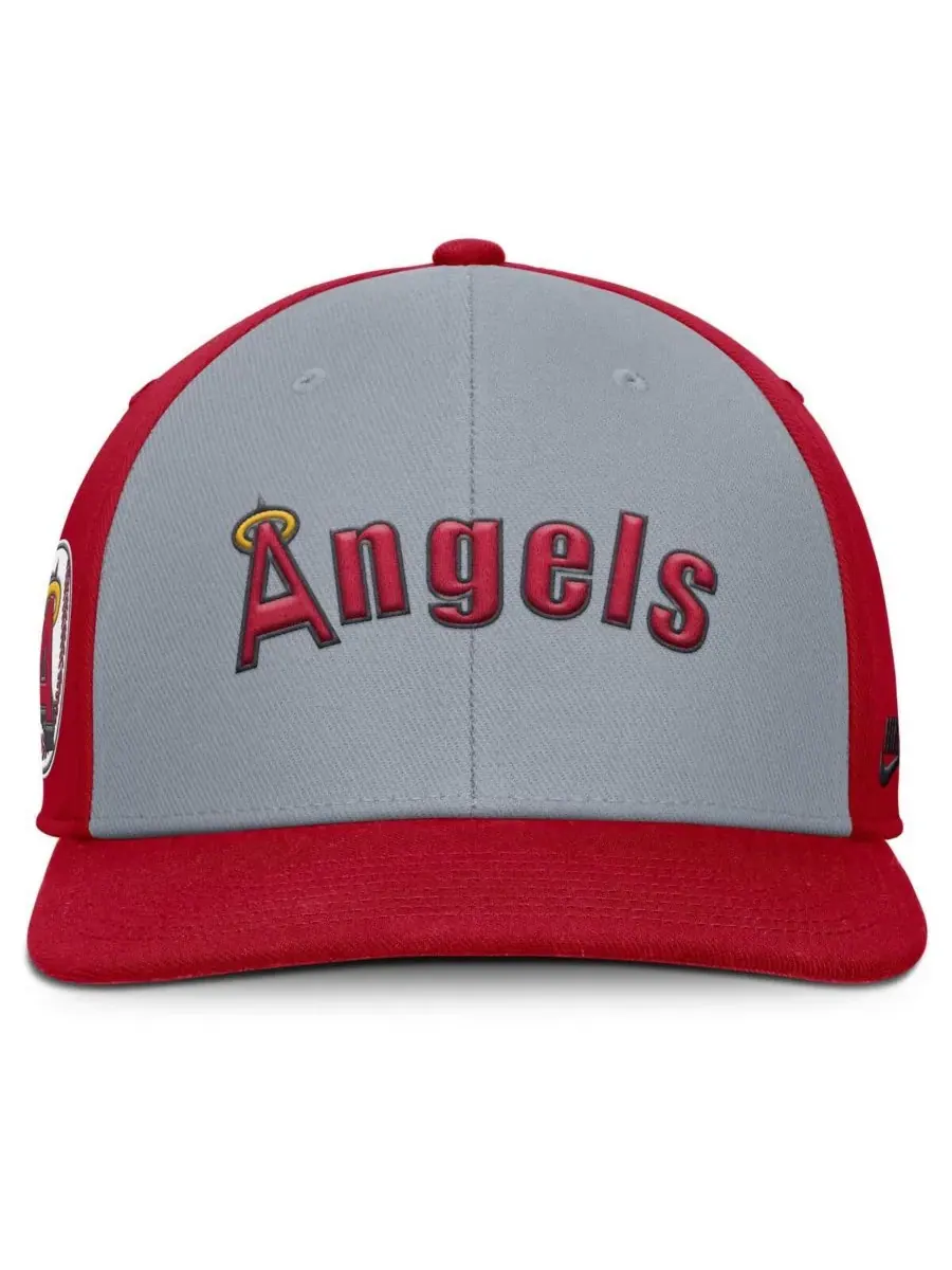 Nike Мужская серо-красная бейсболка California Angels Cooperstown Collection Pro Performance — изображение 2 из 4