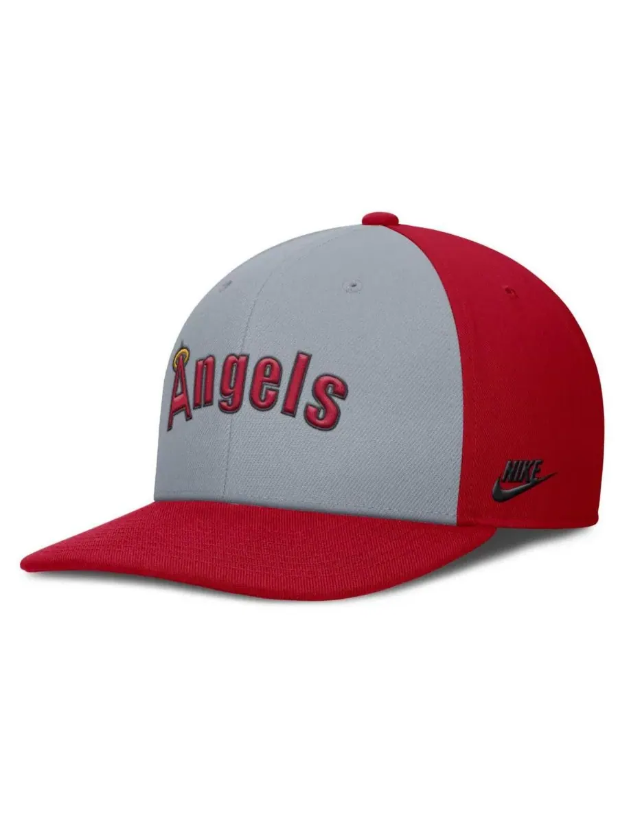 Nike Мужская серо-красная бейсболка California Angels Cooperstown Collection Pro Performance — изображение 4 из 4