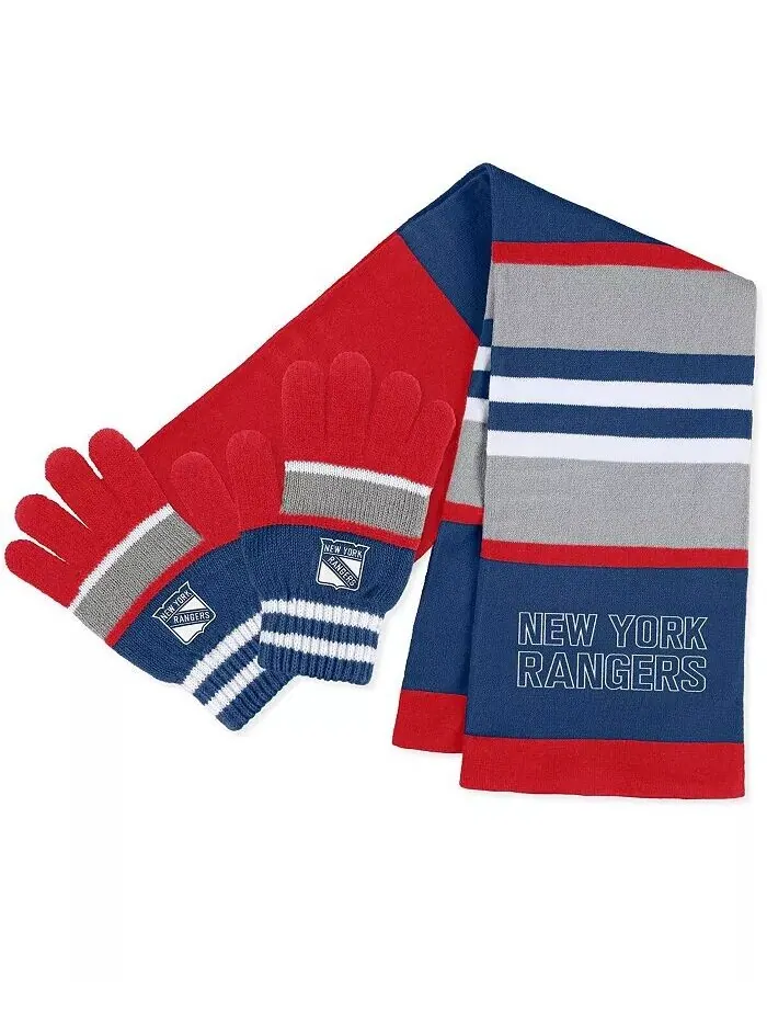 Женский комплект перчаток и шарфа New York Rangers Stripe WEAR by Erin Andrews — изображение 1 из 3