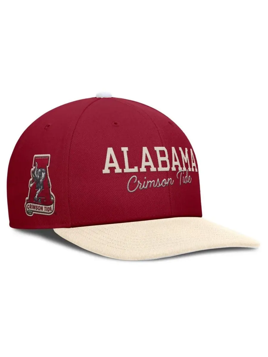 Nike Мужская кепка-снепбек Alabama Crimson Tide Pro Legacy Script цвета малиновый/кремовый — изображение 1 из 4