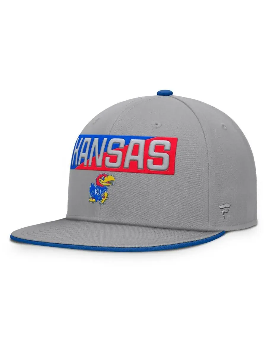 Fanatics Мужская серая кепка-бейсболка Kansas Jayhawks Duo Snapback — изображение 1 из 4, серый