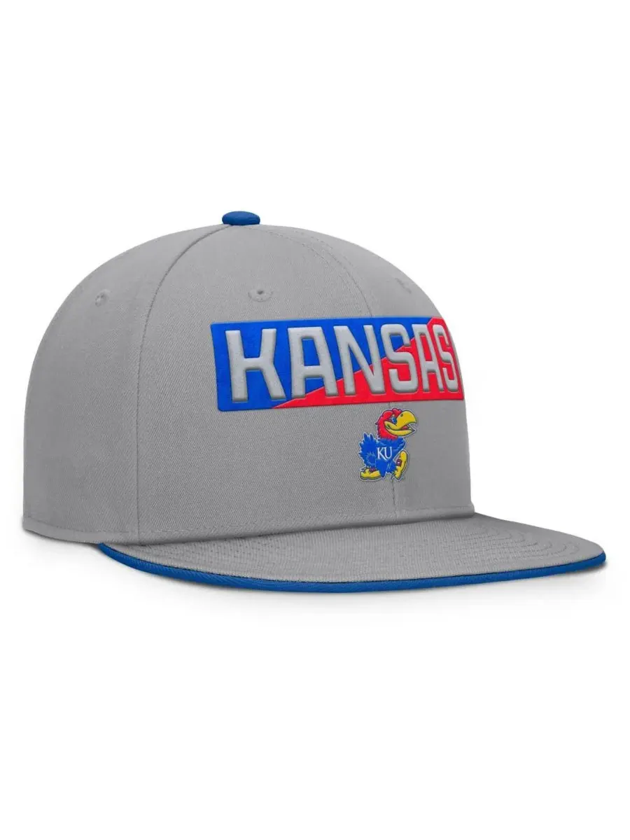Fanatics Мужская серая кепка-бейсболка Kansas Jayhawks Duo Snapback — изображение 2 из 4, серый