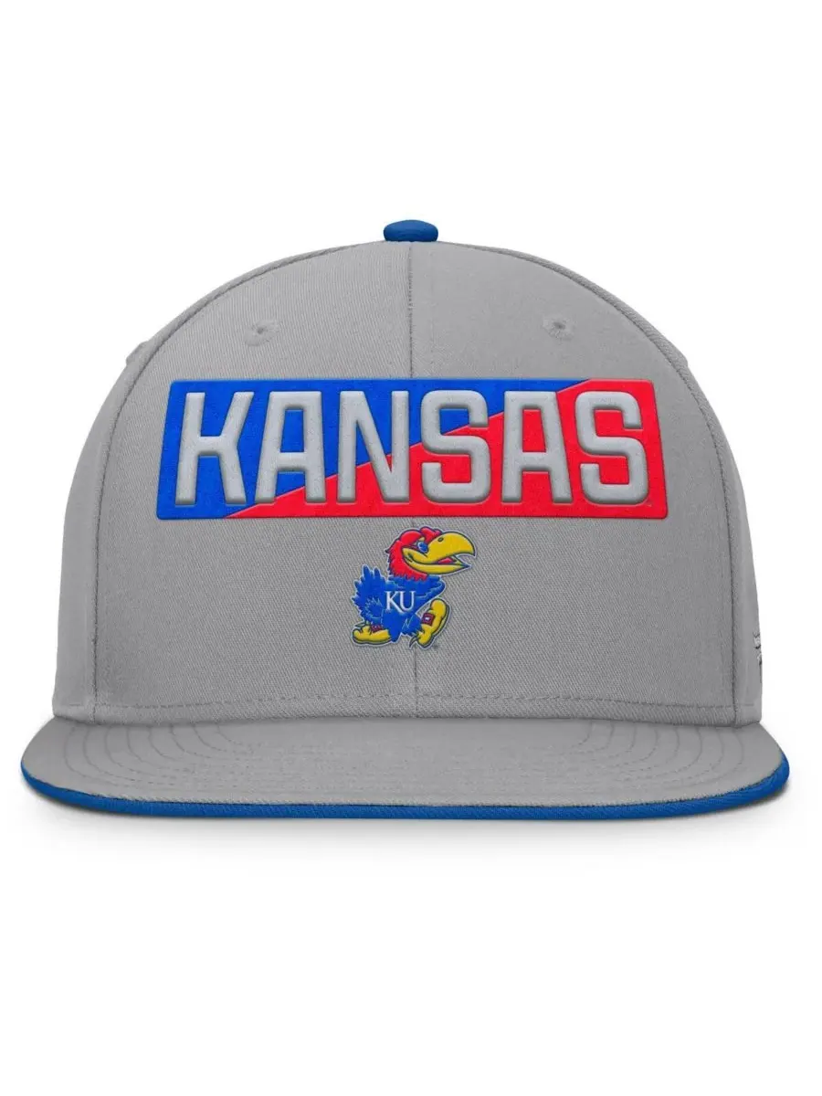 Fanatics Мужская серая кепка-бейсболка Kansas Jayhawks Duo Snapback — изображение 4 из 4, серый