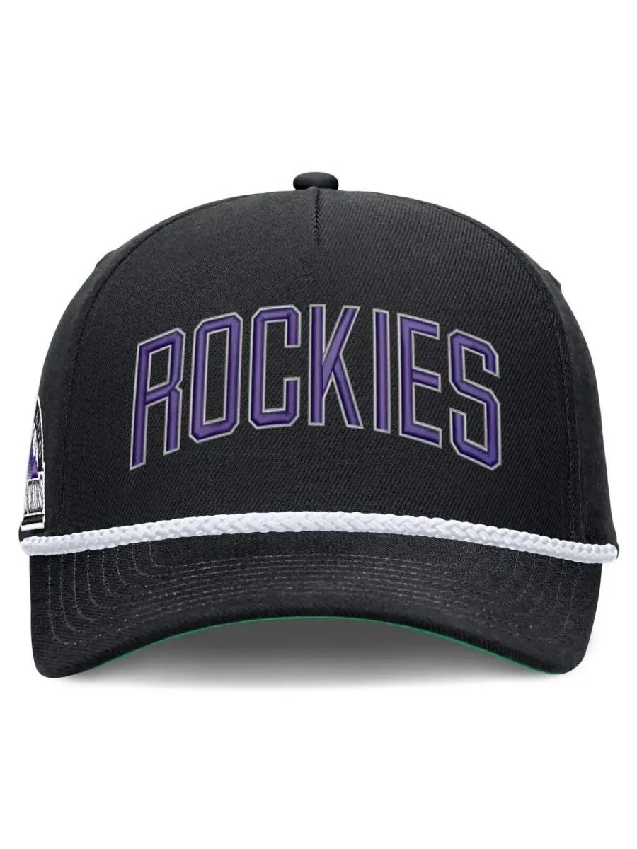Мужская черная регулируемая кепка Colorado Rockies Cooperstown Collection Rise Nike — изображение 2 из 4, черный