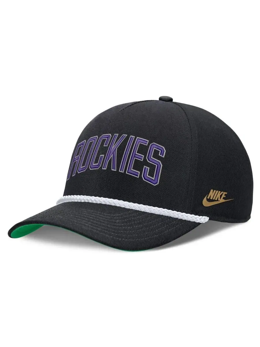 Мужская черная регулируемая кепка Colorado Rockies Cooperstown Collection Rise Nike — изображение 3 из 4, черный