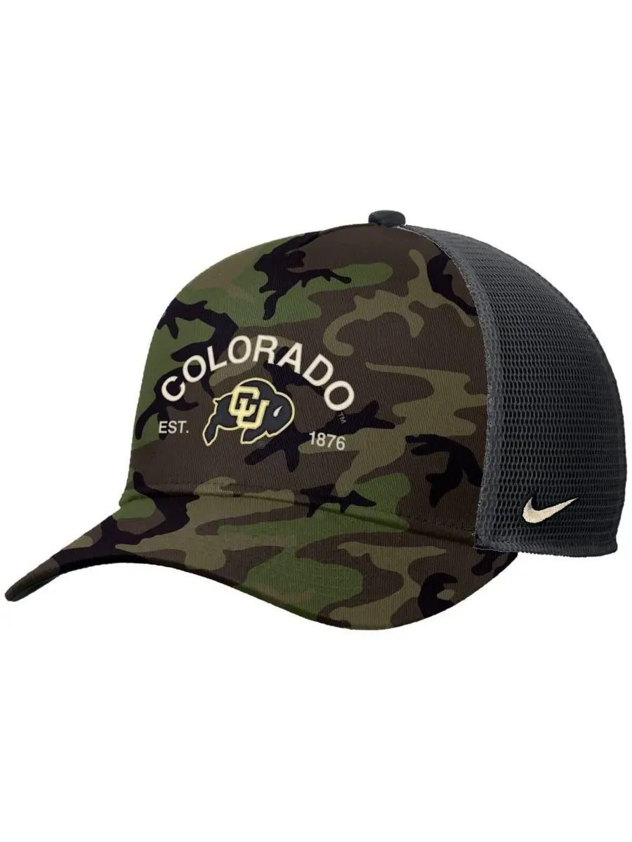 Nike Мужская камуфляжная кепка-тракер Colorado Buffaloes 2025 Military Appreciation с регулируемым — изображение 3 из 3