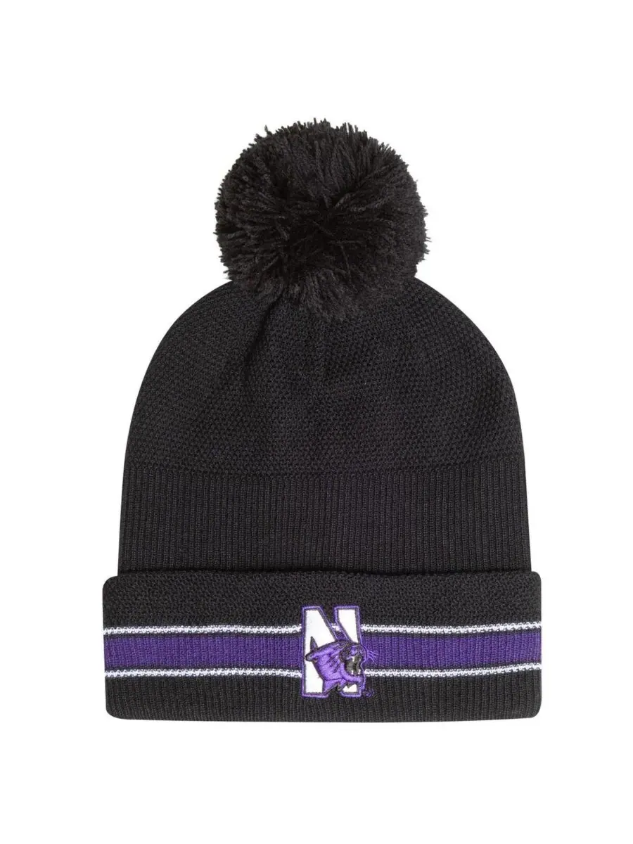 Under Armour Мужская черная вязаная шапка Northwestern Wildcats City Collection Drive с отворотом и — изображение 1 из 2