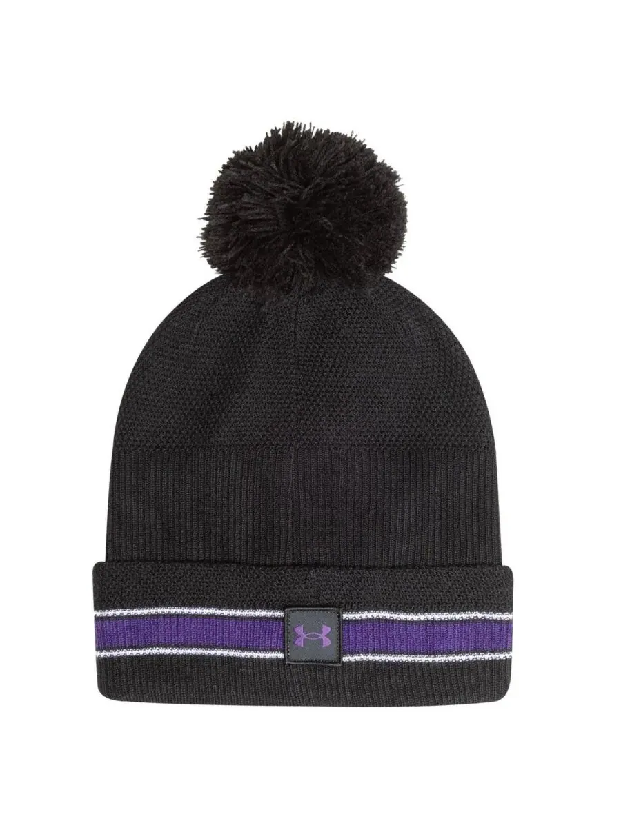 Under Armour Мужская черная вязаная шапка Northwestern Wildcats City Collection Drive с отворотом и — изображение 2 из 2