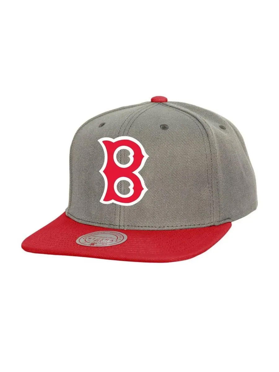Mitchell & Ness Мужская серая бейсболка Boston Red Sox Cooperstown Collection Basic Flip Snapback — изображение 1 из 2, серый
