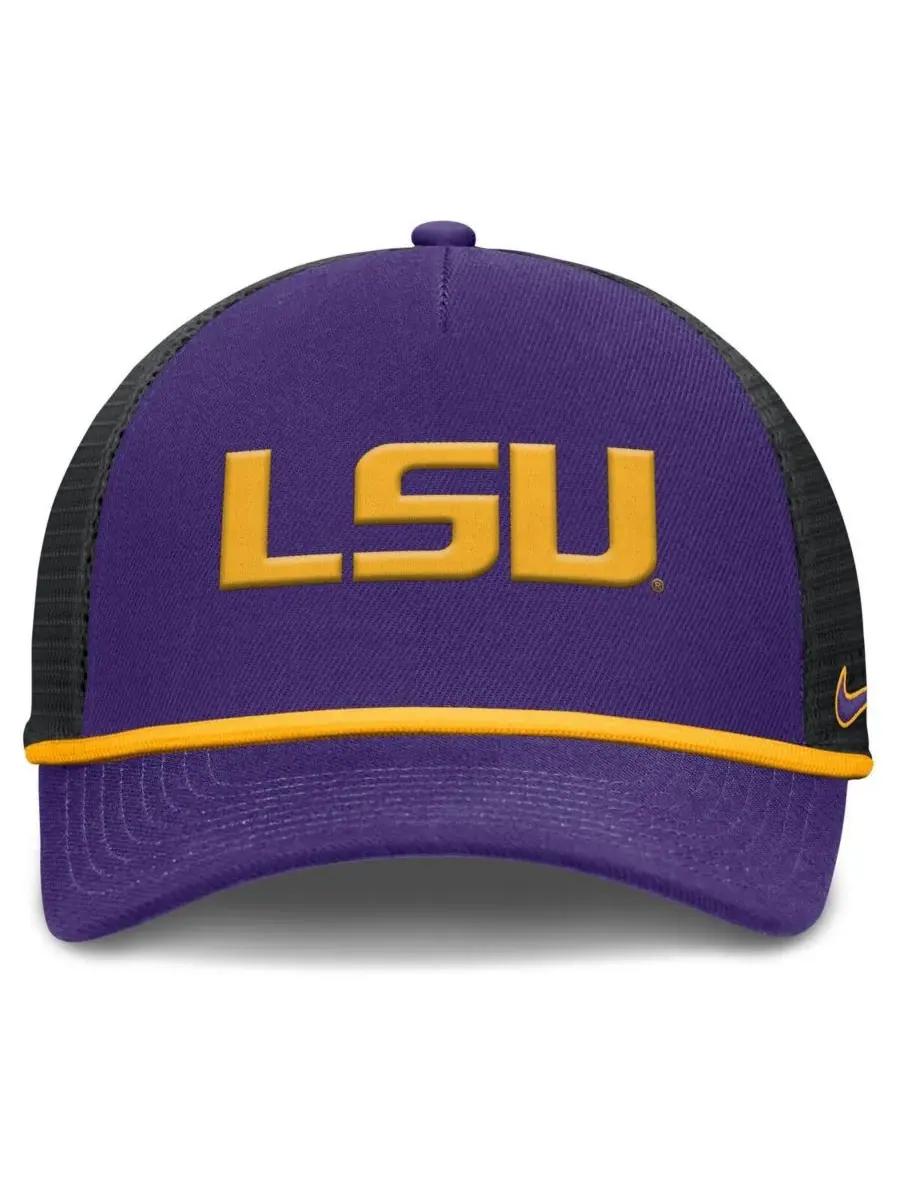 Nike Мужская фиолетовая регулируемая кепка-тракер LSU Tigers Rise Primetime — изображение 2 из 4, фиолетовый