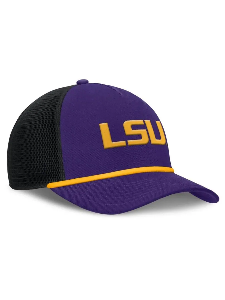 Nike Мужская фиолетовая регулируемая кепка-тракер LSU Tigers Rise Primetime — изображение 3 из 4, фиолетовый