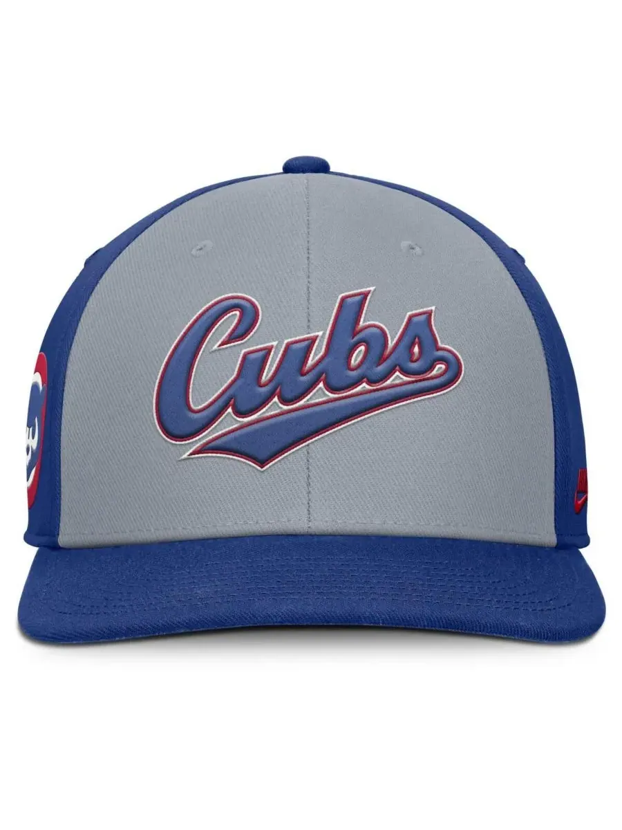 Nike Мужская серая/королевская бейсболка Chicago Cubs Pro Performance Snapback — изображение 3 из 4, серый