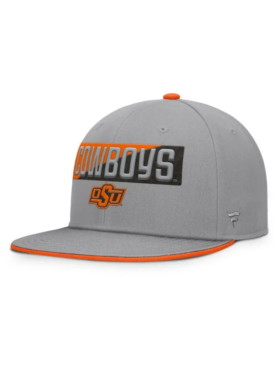 Fanatics Мужская серая бейсболка Oklahoma State Cowboys Duo Snapback — изображение 1 из 4, серый