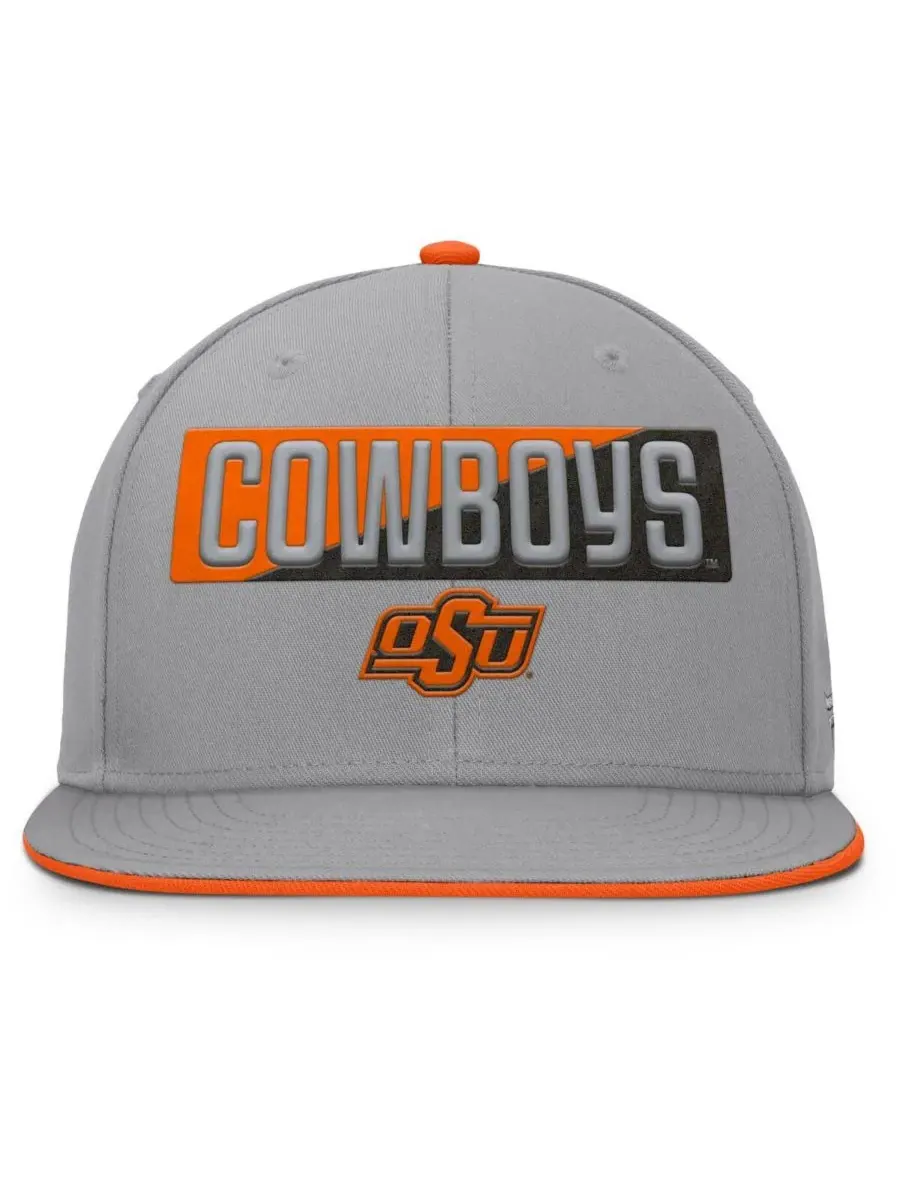Fanatics Мужская серая бейсболка Oklahoma State Cowboys Duo Snapback — изображение 2 из 4, серый