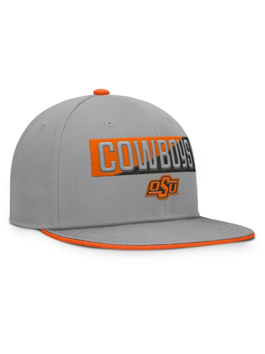 Fanatics Мужская серая бейсболка Oklahoma State Cowboys Duo Snapback — изображение 4 из 4, серый